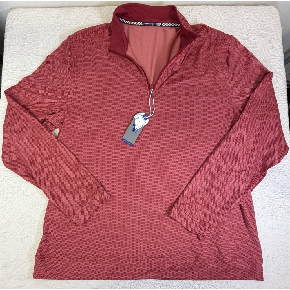 Southern Tide Men's XL Crimson Cruiser 1/4 Zip Pullover Shirt Long Sleeve $128